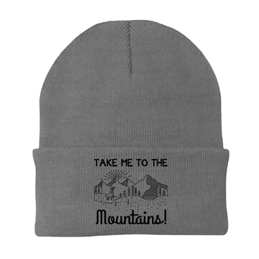 Hiking Take Me To The Mountains Embroidered Beanie